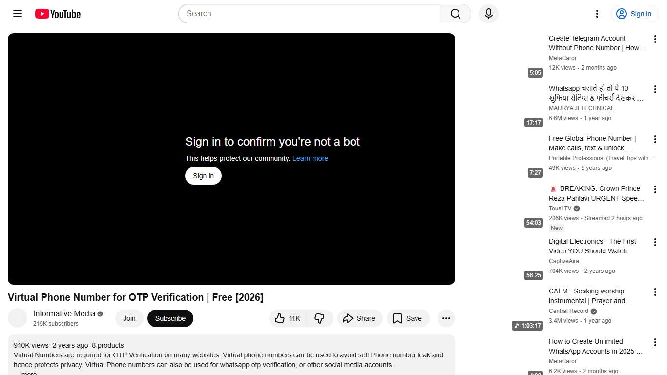 Virtual Phone Number for OTP Verification Free [2026] - YouTube